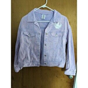 Disney Nightmare Before Christmas Purple Denim Button Up Jean Jacket Size 14/16